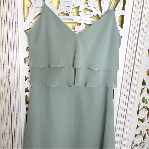 Jenny Yoo Morning Mist Flutter Top Maxi Dress NWT - Picture 4 of 11